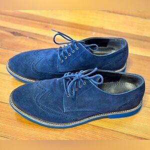 Cole Haan Zero Grand Oxford Men's Blue Suede Dress Shoes 11